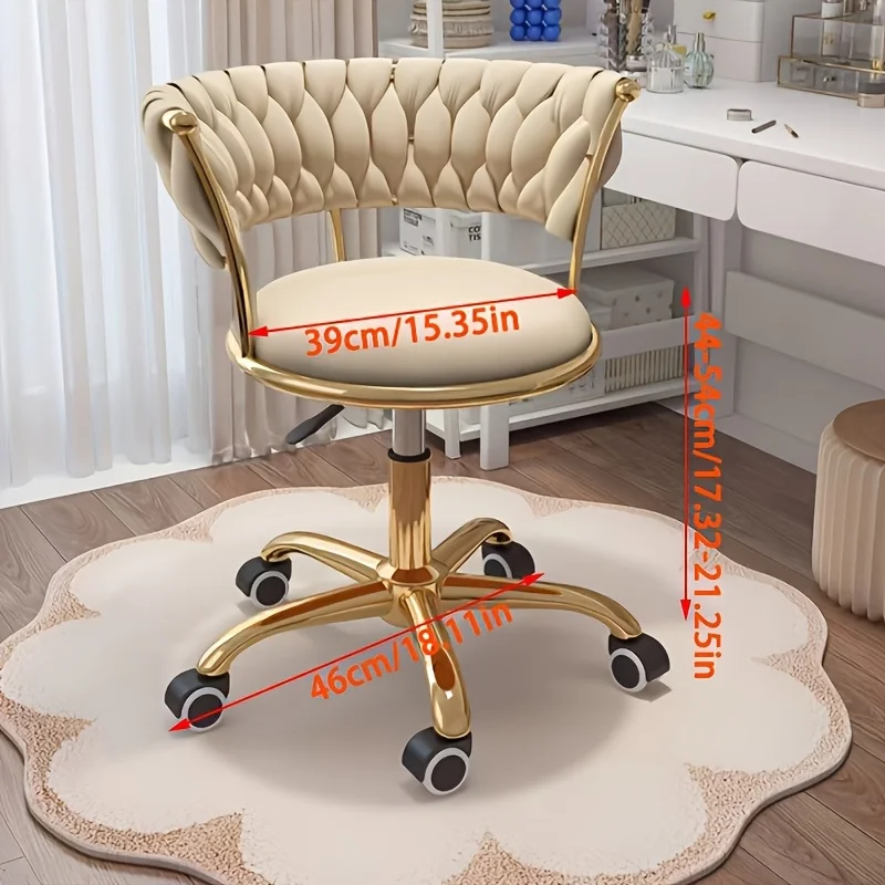 Dressing Chair，Swivel Adjustable Height Vanity Stool, Accent Chair for Bedroom Makeup, Salon, Spa & Home Office image 4