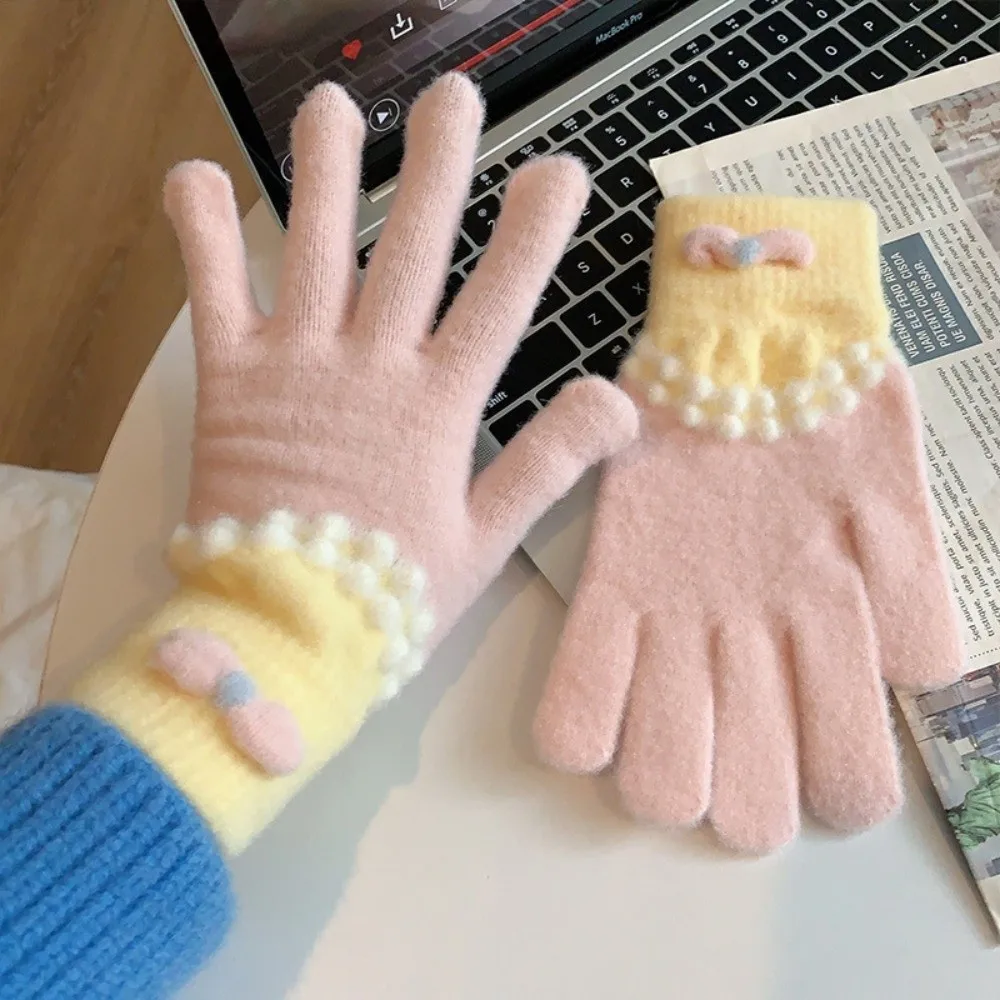 

Fashion Soft Full Finger Gloves Windproof Cold Proof Warm Winter Gloves Colorful Driving Skiing Mittens