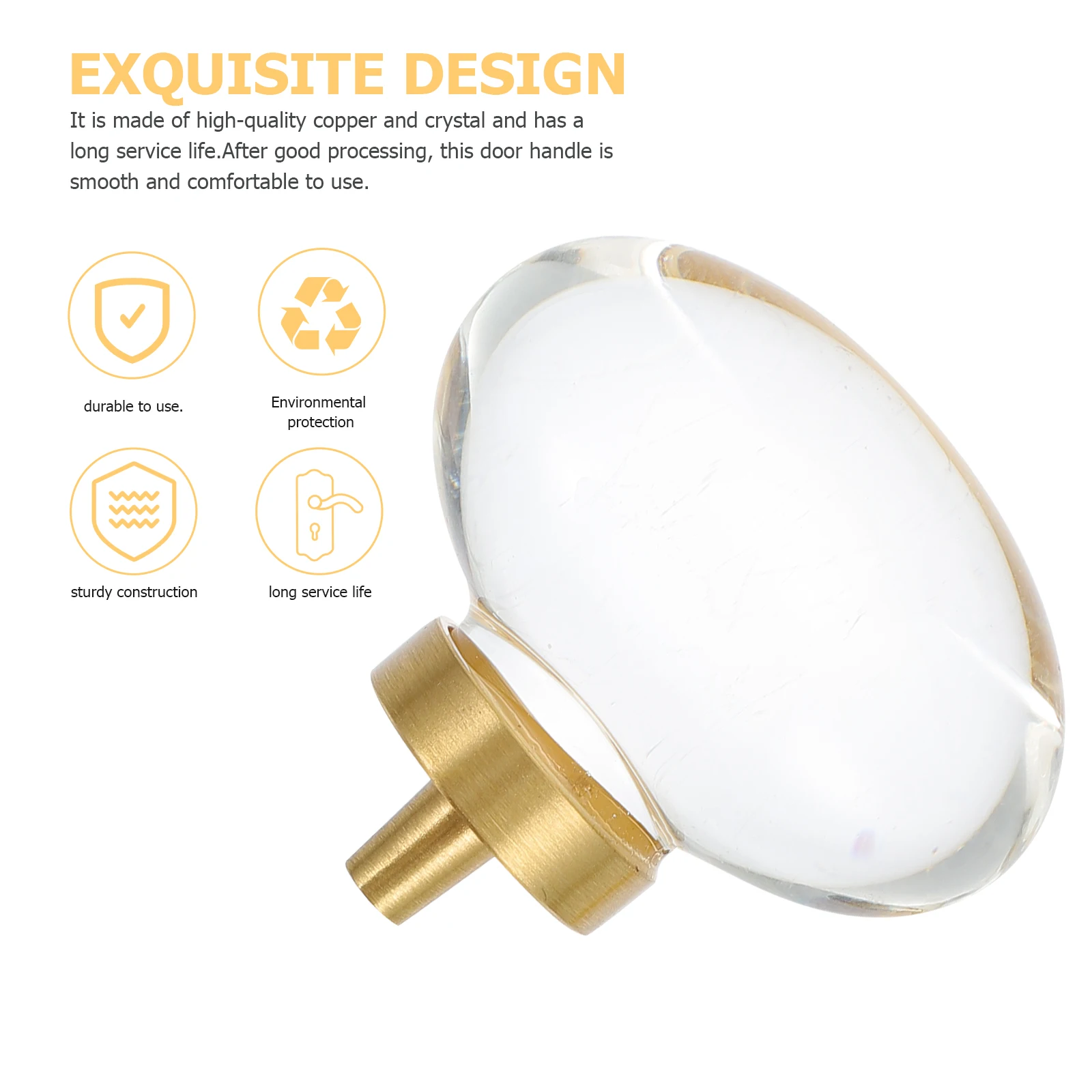 

Crystal Cabinet Handle Transparent Door Knob Single Hole Modern Drawer Grip Durable Replacement For Kitchen Cupboard Closet