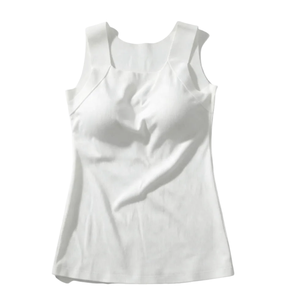 Undershirt Seamless Thermal Underwear with Chest Pad Keep Warm Women's Vest Sleeveless Heating Vest Top Girl
