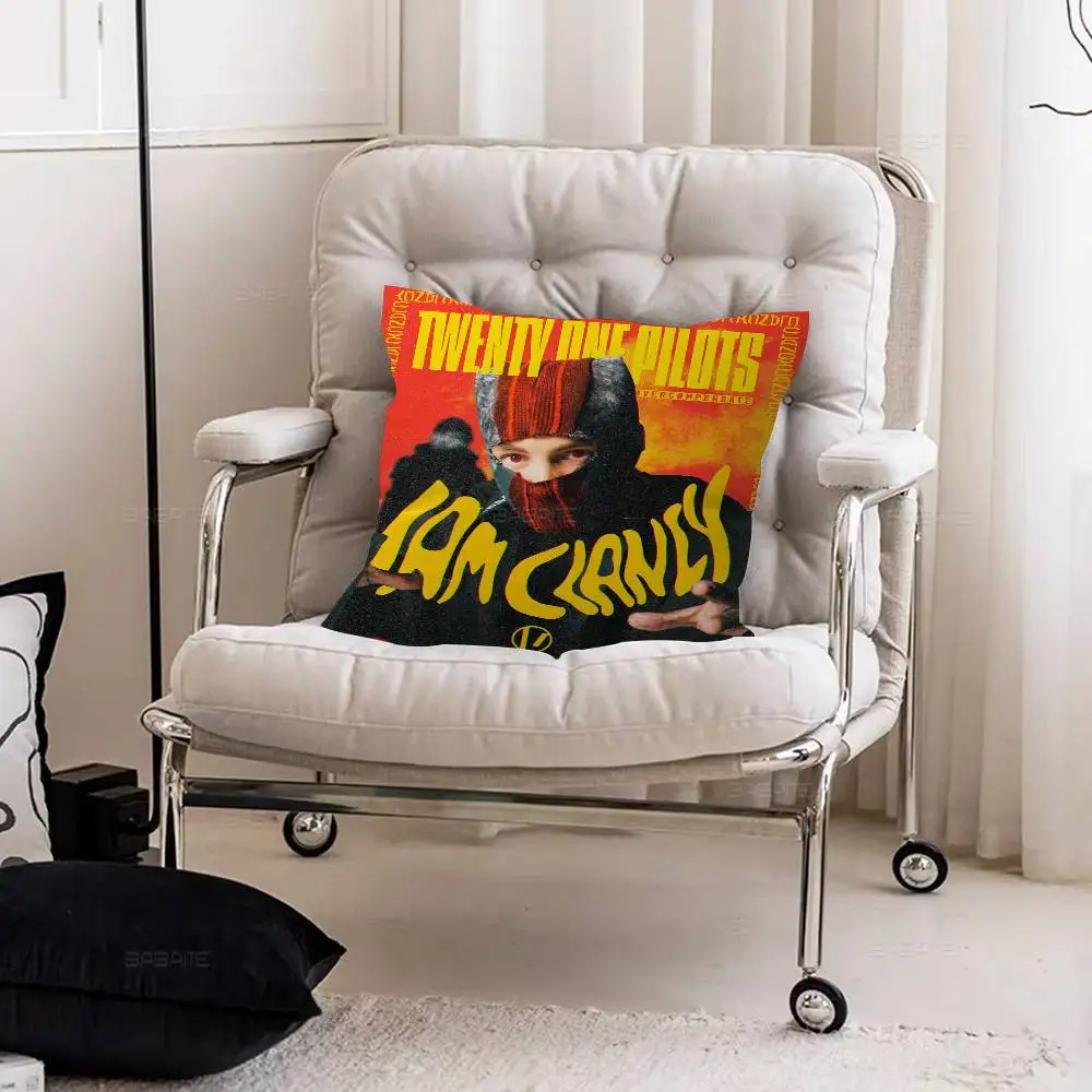 Twenty One Pilot Band Decorative Room Aesthetics Pillow Case Home Decor Bedroom Sofa Bed Couch Pillow Cover 45x45