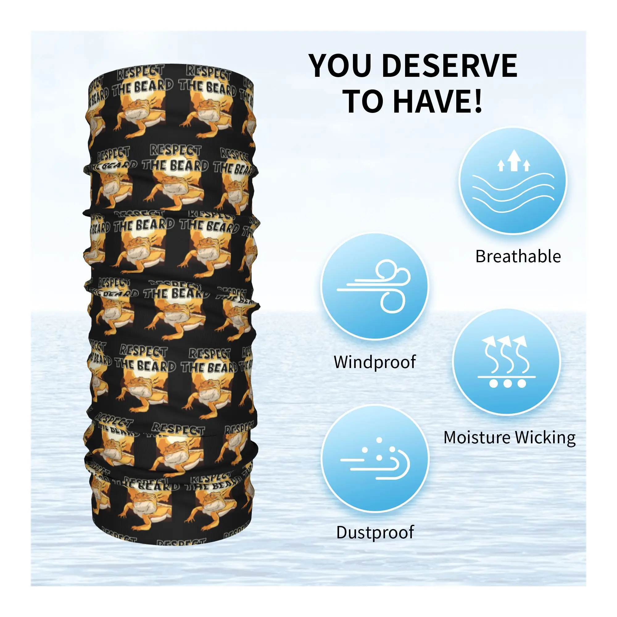 احترام اللحية التنانين الملتحي باندانا الرقبة الجراب التفاف قناع وشاح دافئ الدراجات وشاح الدراجات للرجال النساء الكبار تنفس