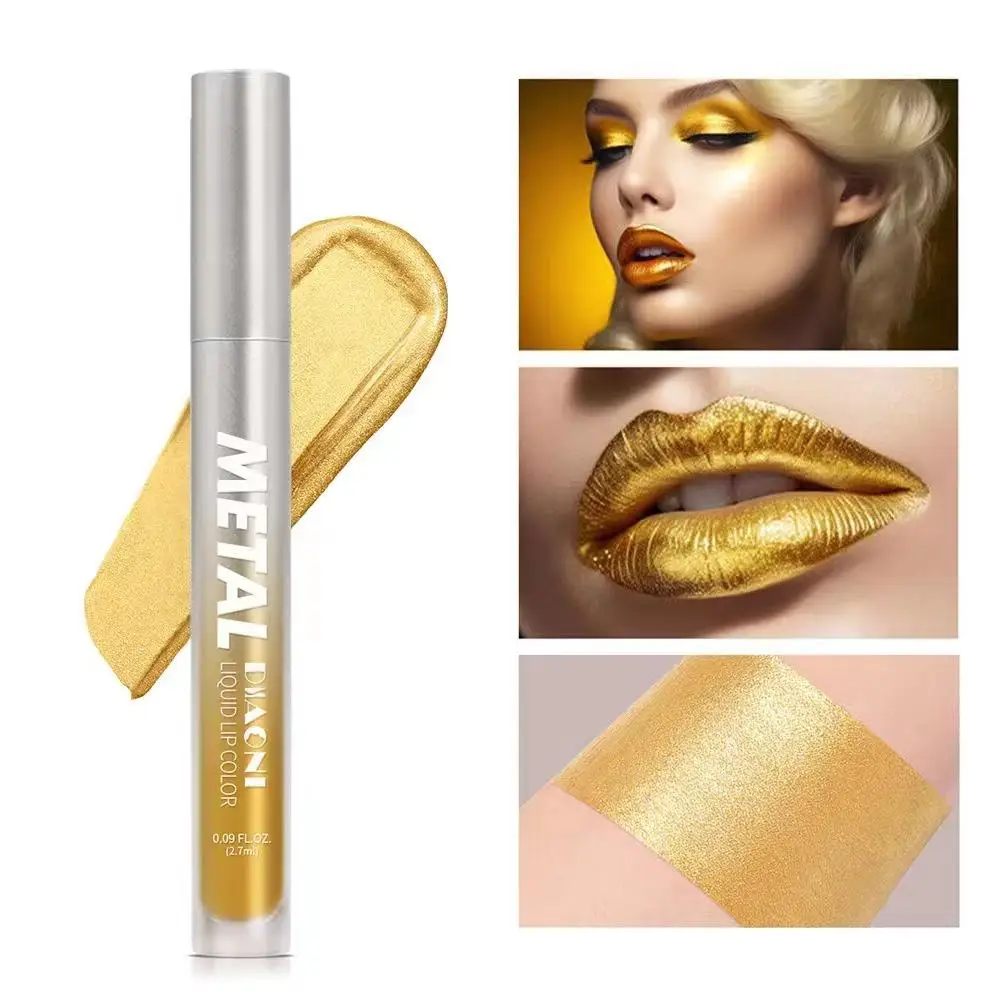 1/2/3PCS Golden Eyeshadow Charming Appearance Metallic Luster Golden Liquid Eye Shadow Non-stick Cup Dual Function Make-up