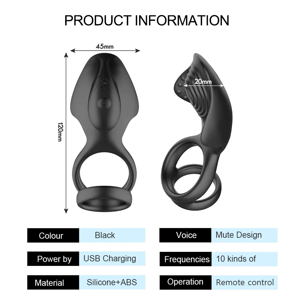 Remote Control Penis Ring Vibrators for Men Male Glans Massager Penis Stimulation Delay Trainer Male Cock Ring Adult Sex Toys