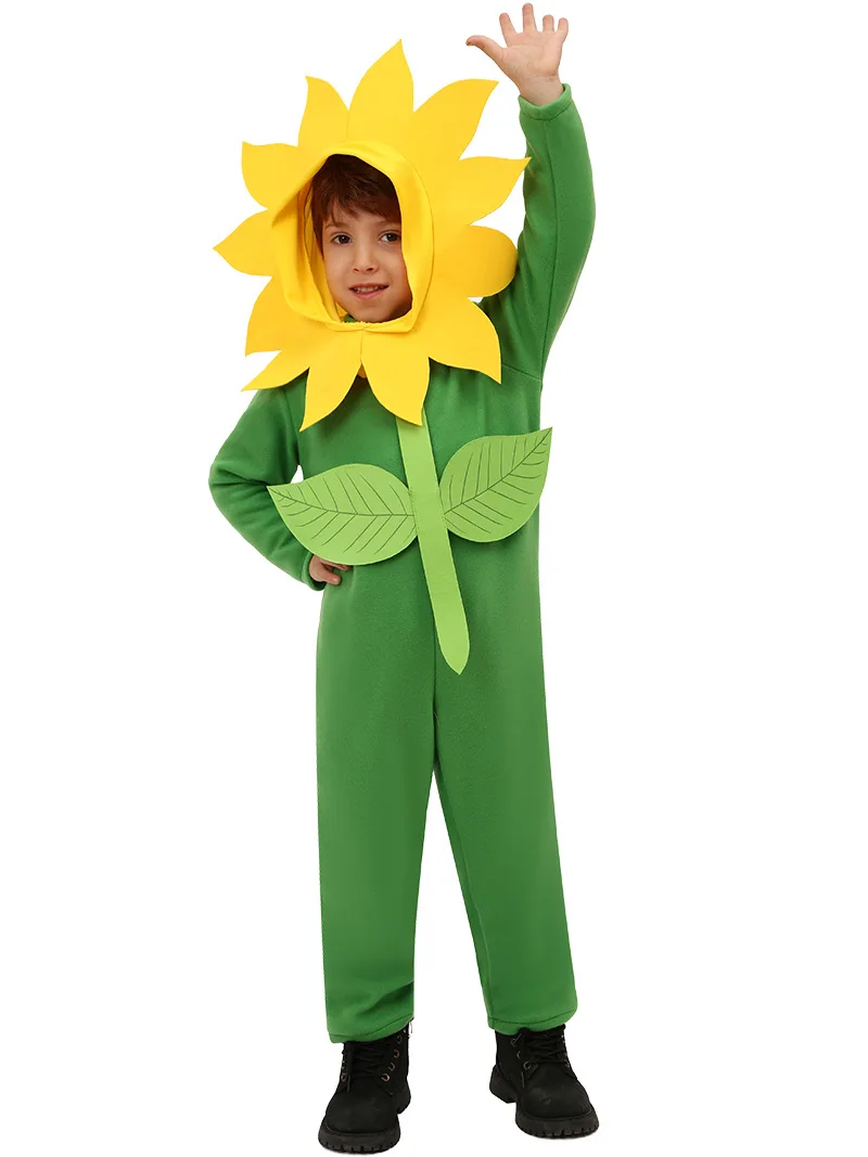 Plants Sunflower Cosplay green suit Costumes International Children's Day Halloween for kid