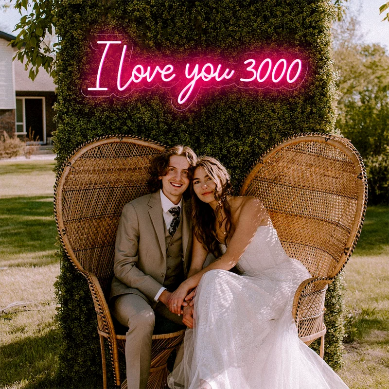 I Love You 3000 Neon Sign Wedding Decoration Mariage Led Lights Neon Lights Neon Signs For Bedroom  Room Wall Neones Decorativos