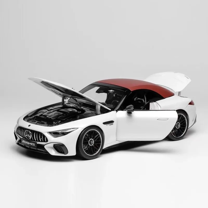 Iscale 1/18 mercedes-benz amg sl63 r232 conversível modelo de carro de liga de abertura completa simulação sala de exibição carros modelo menino brinquedo presente