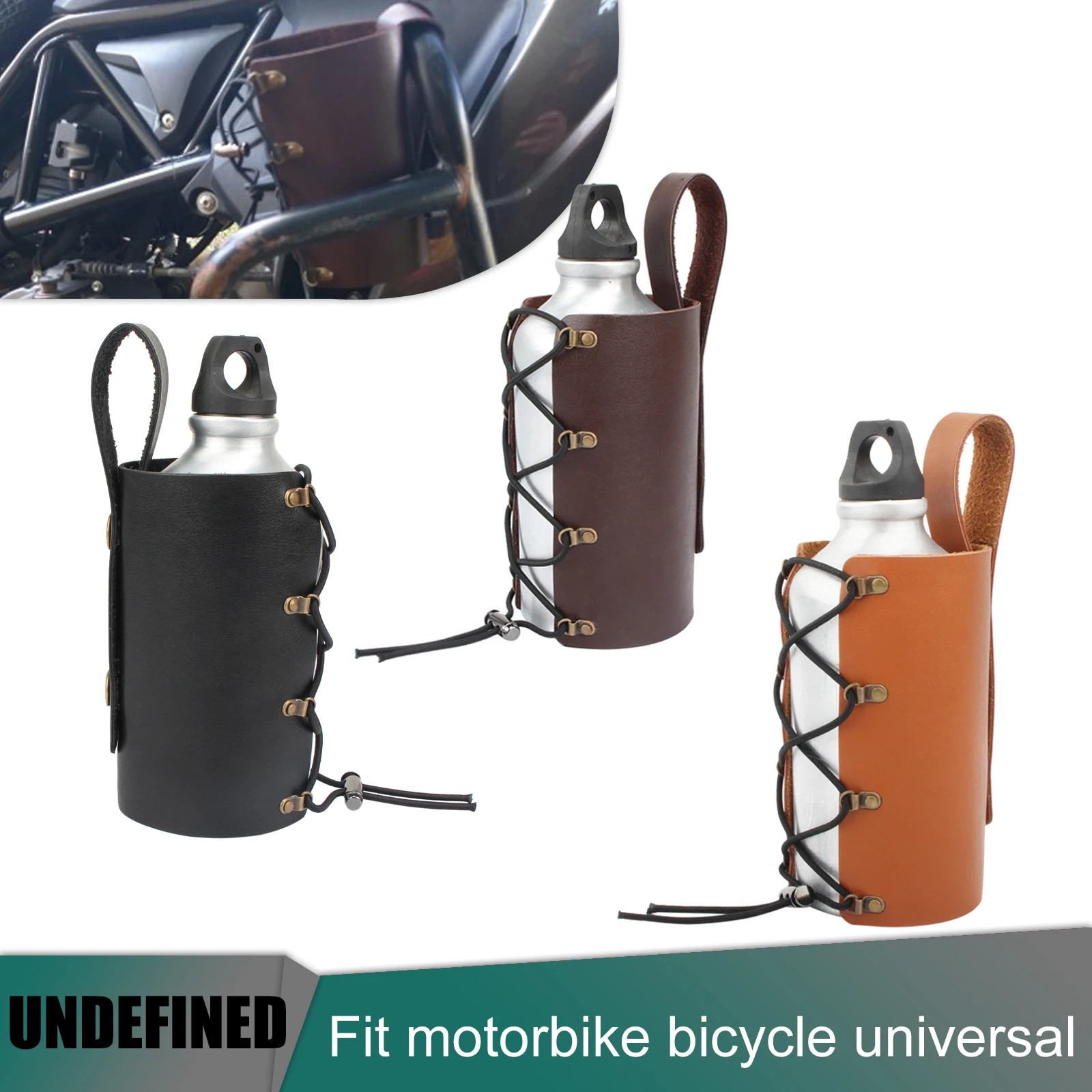 

Universal Motorcycle Bicycle Drink Rack PU Leather Water Bottle Cup Holder Support Stand Car-styling Outdoor Sports Cup Adapter