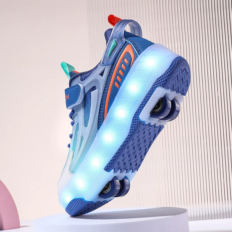 كعب الأطفال الجديد لخريف وشتاء 2025: أحذية دوارة غير مرئية للأولاد والبنات ذات 4 عجلات قابلة للسحب