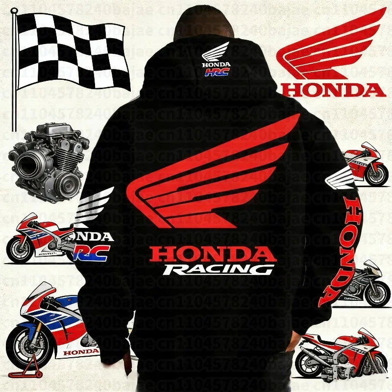 

HONDA Men's 2026 Fashion Hot American Style Honda Logo Hoodie Autumn Winter Women's General Street Wear Casual Hoodie Motorcycle