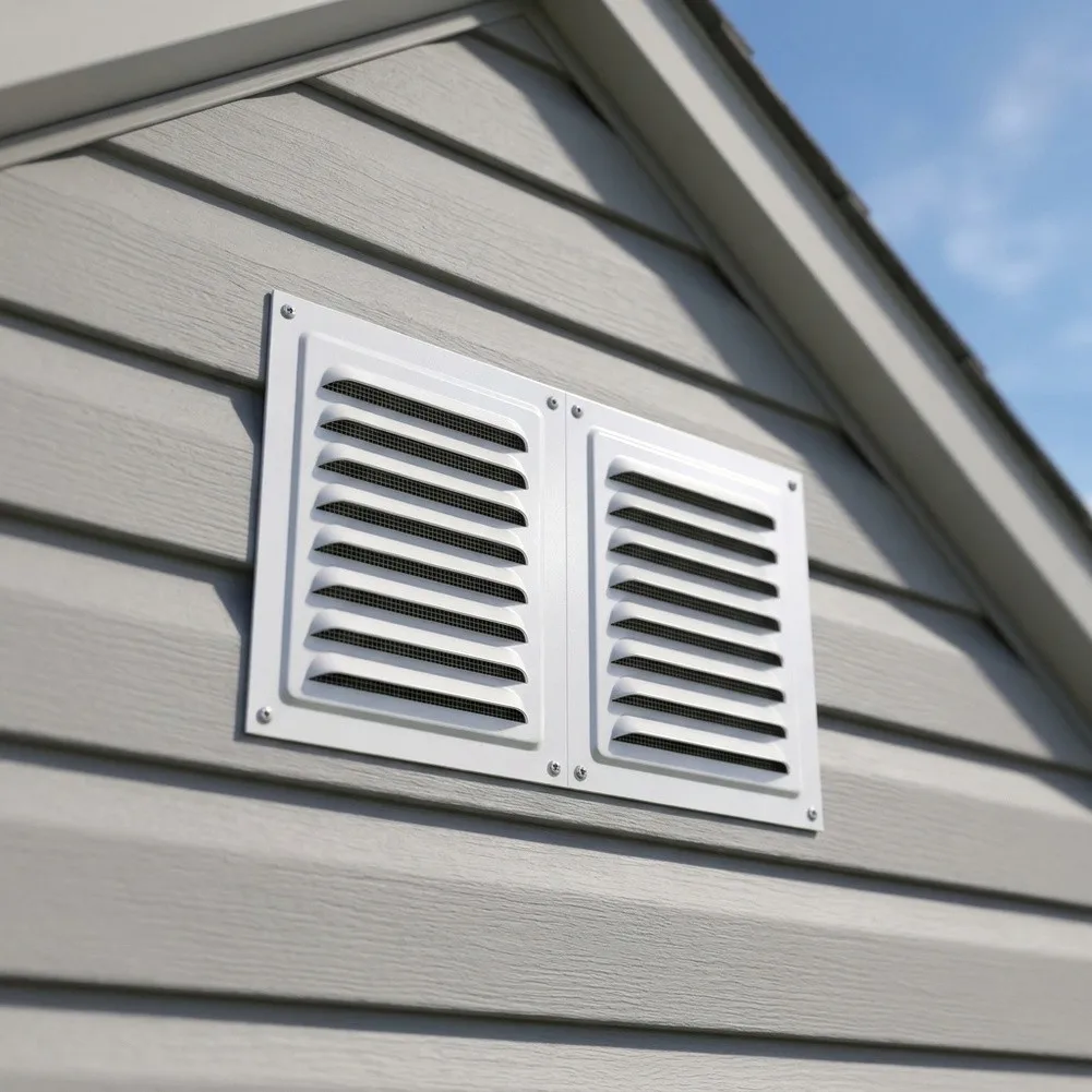 12x6 Stainless Steel Outdoor Vent with Louvered Louvres and Mesh Screen to Prevent Rainwater and Sand Infiltration