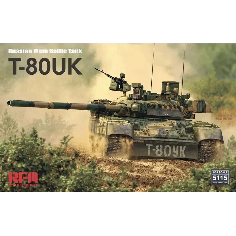 RYEFIELD 5115 1/35 Russian Main Battie Tank T-80UK An Empty Shell Model Kit