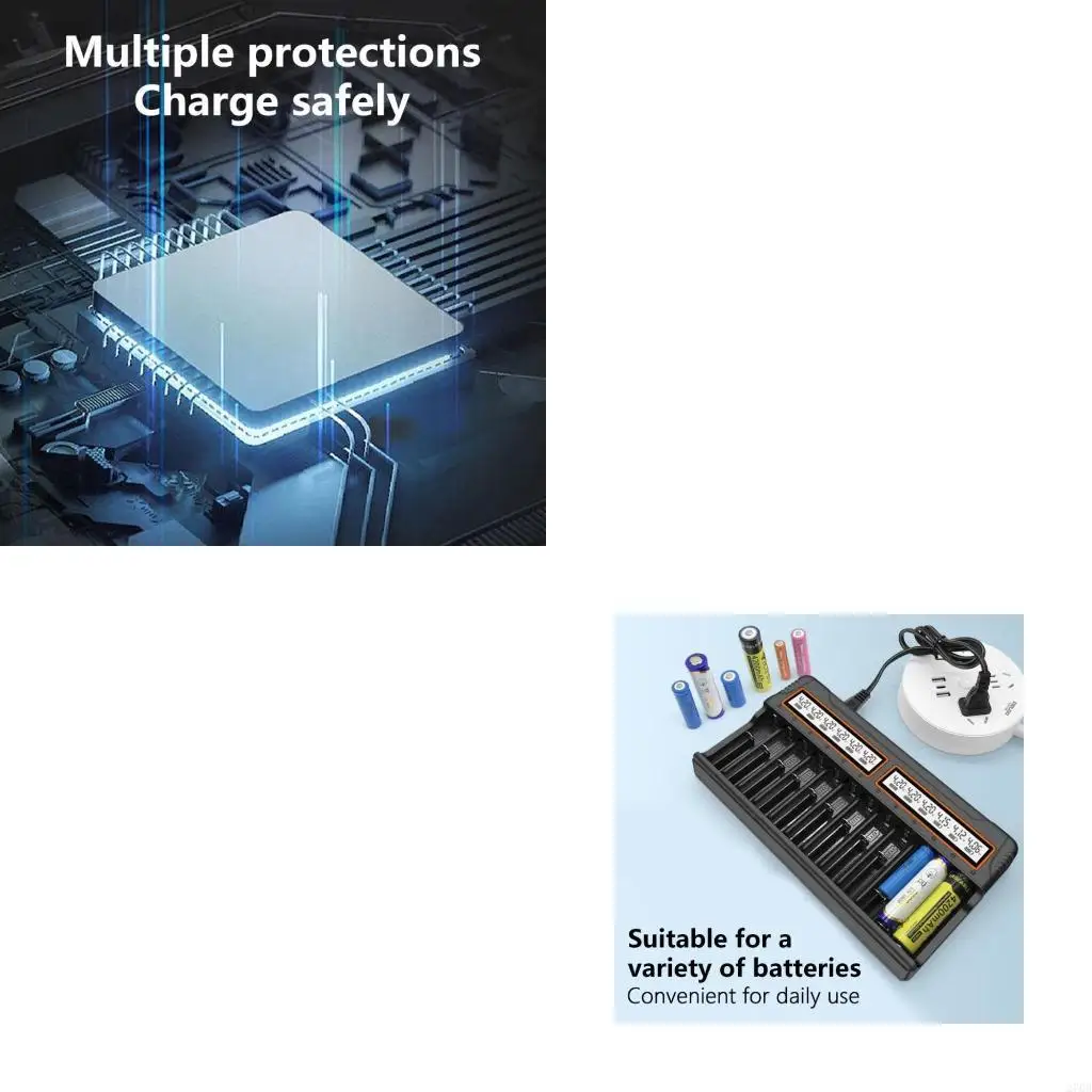 

Усовершенствованное зарядное устройство на 12 аккумуляторов с гибкими отсеками для ежедневного использования в поездках