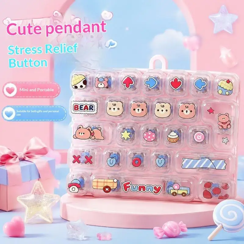 26-Gitter-Tastenkappen-Clicker Anti-Stress-Fidget-Schlüsselanhänger Mini-Schreibtisch-Dekompressionsknopf für den Einsatz zu Hause, im Büro oder auf Partys – Detail 3