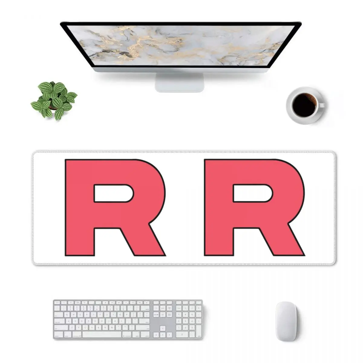 Large Mouse Pad Letter R Team Rocket Logo Gamer PC Laptop Mats Keyboard Carpet Computer Gaming Office Accessories Desk Mat