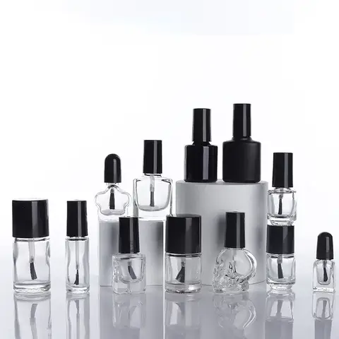 새로운 매니큐어 병 하위 포장 젤 빈 병 브러시 유리 빈 혼합 병 터치 업 용기 2ml 5ml 10ml 15ml
