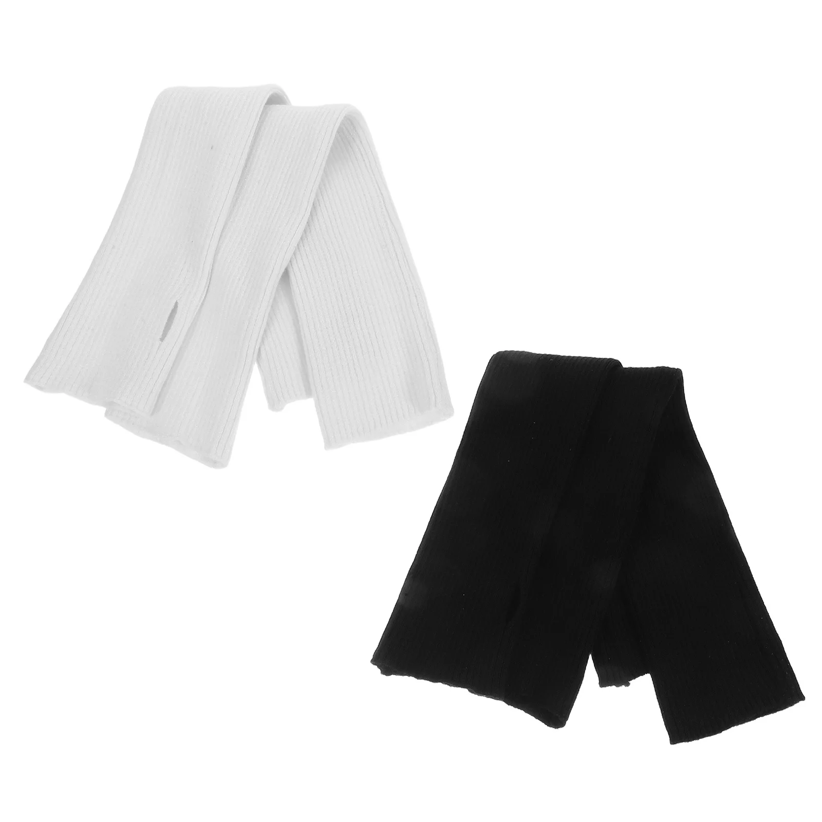 

2Pairs Long Knitted Arm Sleeves Fingerless Warm Arm Warmers Yarn Thumb Hole Gloves for Cold Weather Long Yarn Gloves