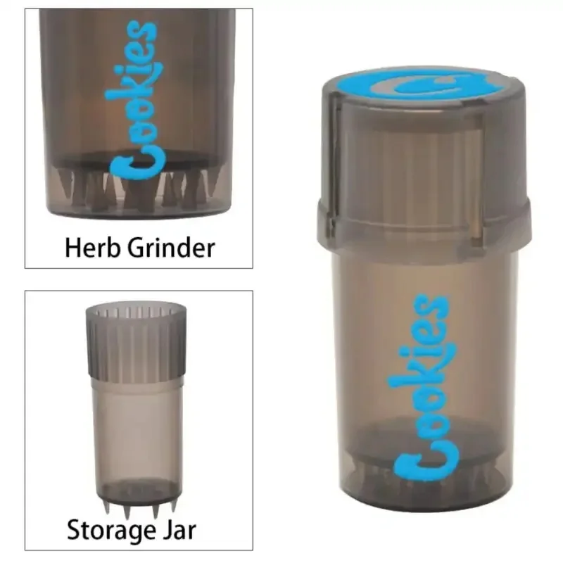 Portable Herb Storage Container and Grinder Plastic Tobacco Grinder 75ML Smoking Accessories Detachable Water proof Smell proof