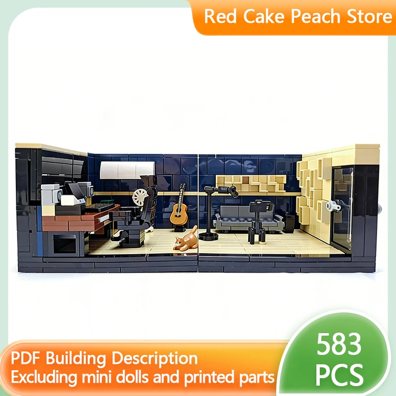 

Модель «Городская улица» MOC: Конструктор «Студия гитариста» (модульная технология), развивающая игрушка для детей, подарок на праздник, набор для сборки