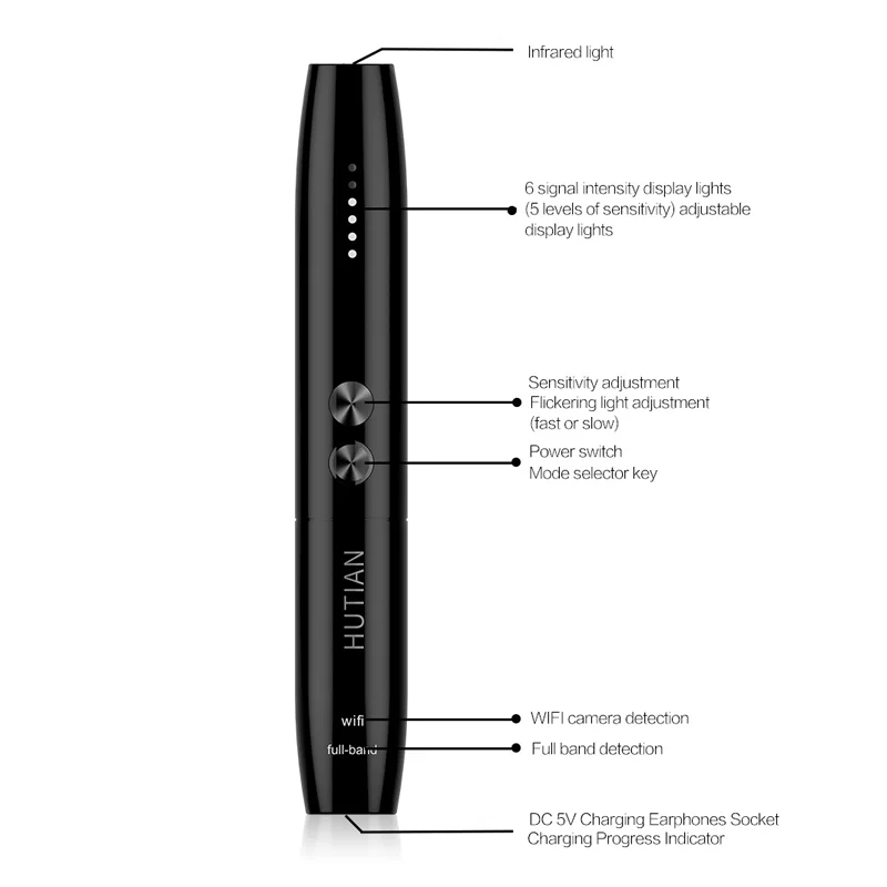 Cam Pen-Detector de cámara antiespía, dispositivo de detección de insectos, buscador de señal RF inalámbrico, Audio GSM, antigps, escáner de