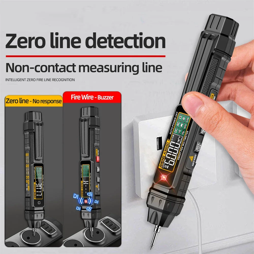 A3005D Digital Detector Pen 6000 Counts Smart Digital Detector Pen Multimeter AC/DC Voltage NCV High Precision Multimetro Voltme