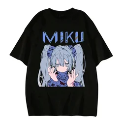 Personaggio anime giapponese carino MIKU 2024 nuovo stile 2024 donne di estate T-shirt moda di strada stile casual manica corta della signora T