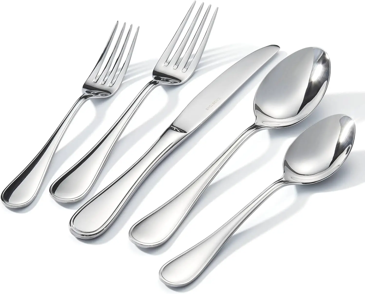 

40-Piece Stainless Steel Flatware Set for 8, Modern Cutlery for Home/Hotel/Wedding, Mirror Polished & Dishwasher Safe