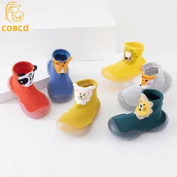 Zapatos de dibujos animados para niños y niñas, zapatillas cómodas con suela de goma suave, Calcetines antideslizantes para bebés