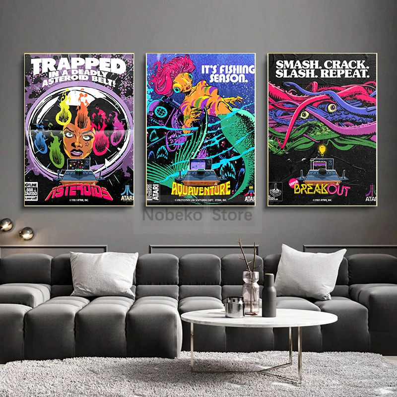 Brazilian Artists Butcher Billy Classic Arcade Game Collection Poster Prints Canvas Painting Wall Art Pictures Home Room Decor