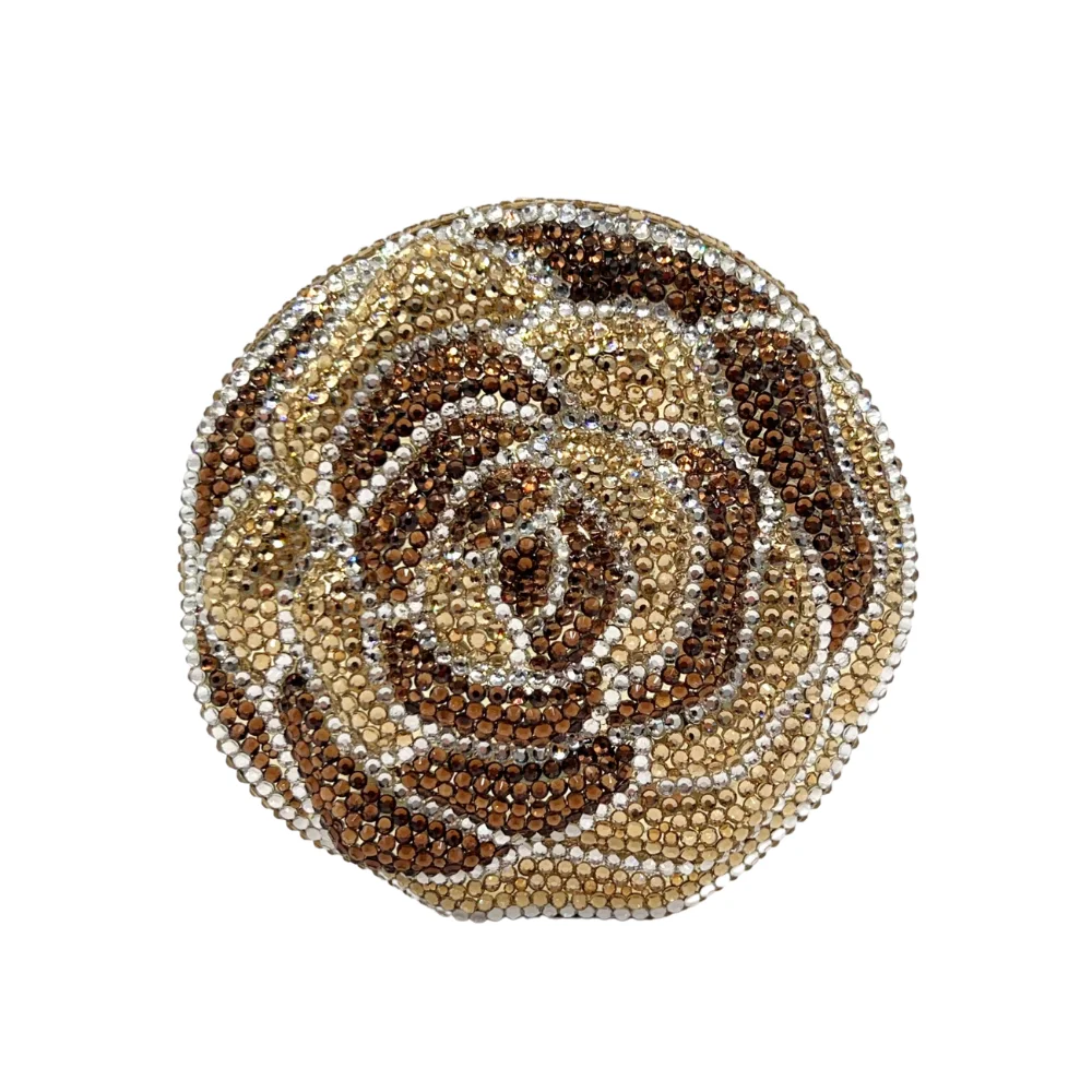 Flat Base Rhinestone Bud Clutch, Crystal Flower Design Evening Bag for Women. OEM Custom Party Purse, Low MOQ Wholesale from Fac - view 5