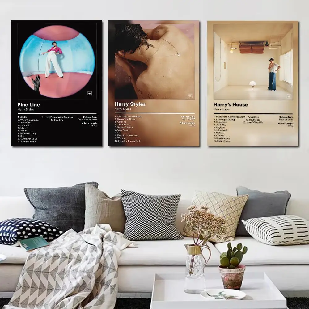 Pop Music H-Harry Styles Poster Music Album Wall Art Print Room Decoration for Bedroom Living Room Office Home Decor Gift