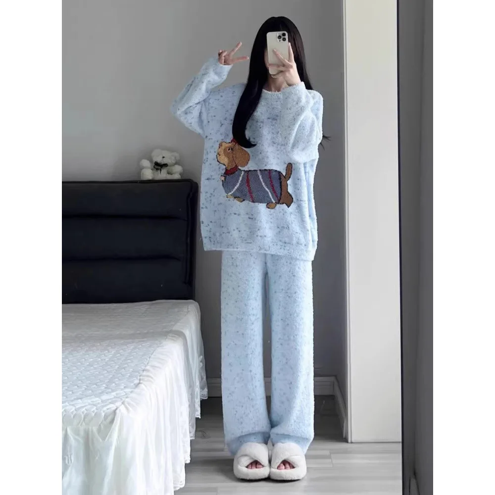 لطيف لينة الكلب الألماني نمط محبوك ثوب النوم الجولة الرقبة المرأة سترة الخريف الشتاء نمط جديد تنوعا طبطب Knitwea #2