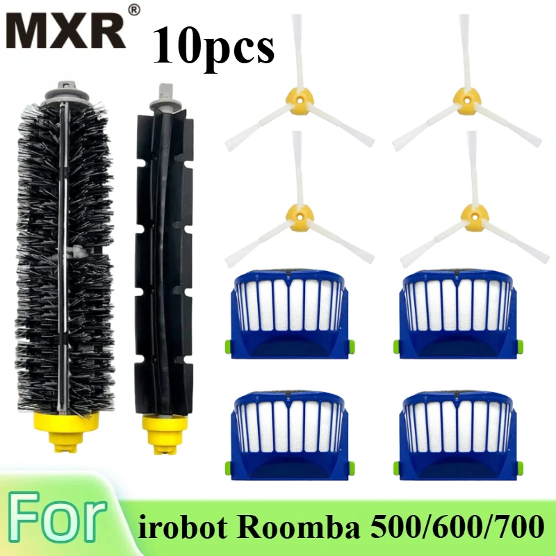 Replacement Parts for irobot Roomba 600 694 692 650 660 651 Bristle & Beater Brush Filter Side Brush