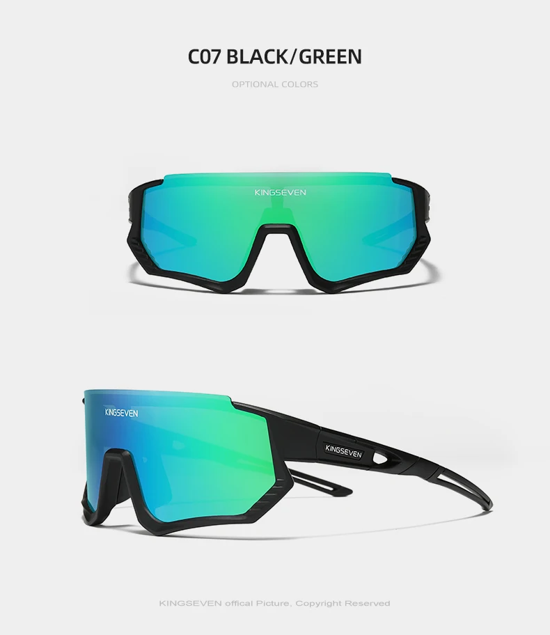 KINGSEVEN Fahrrad-Sonnenbrille für Herren und Damen, MTB-Fahrradbrille, UV400, polarisiert, Angelschutz, photochrome Fahrradbrille – Detail 16