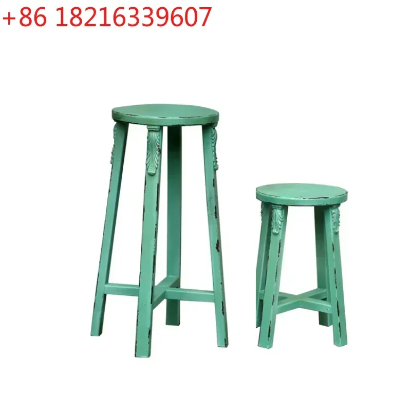TAO Solid Wood Flower Stand Vintage Gardening Outdoor Bar Chair Climbing Stool