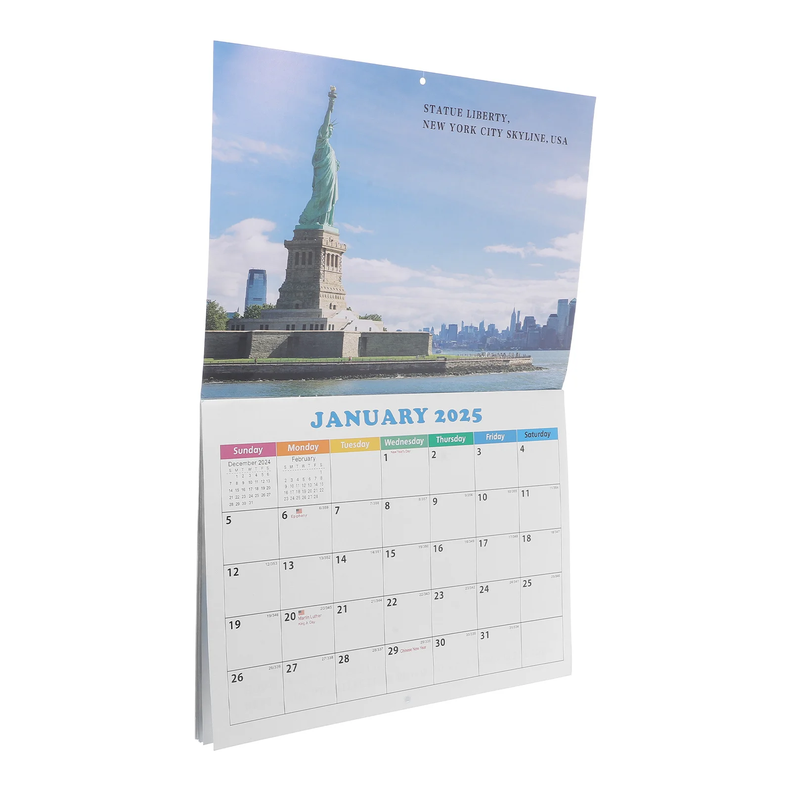 تقويم معلق للمناظر العالمية لعام 2025، مخطط شهري لمدة 12 شهرًا من يناير إلى ديسمبر، تقويم مزخرف بطابع السفر