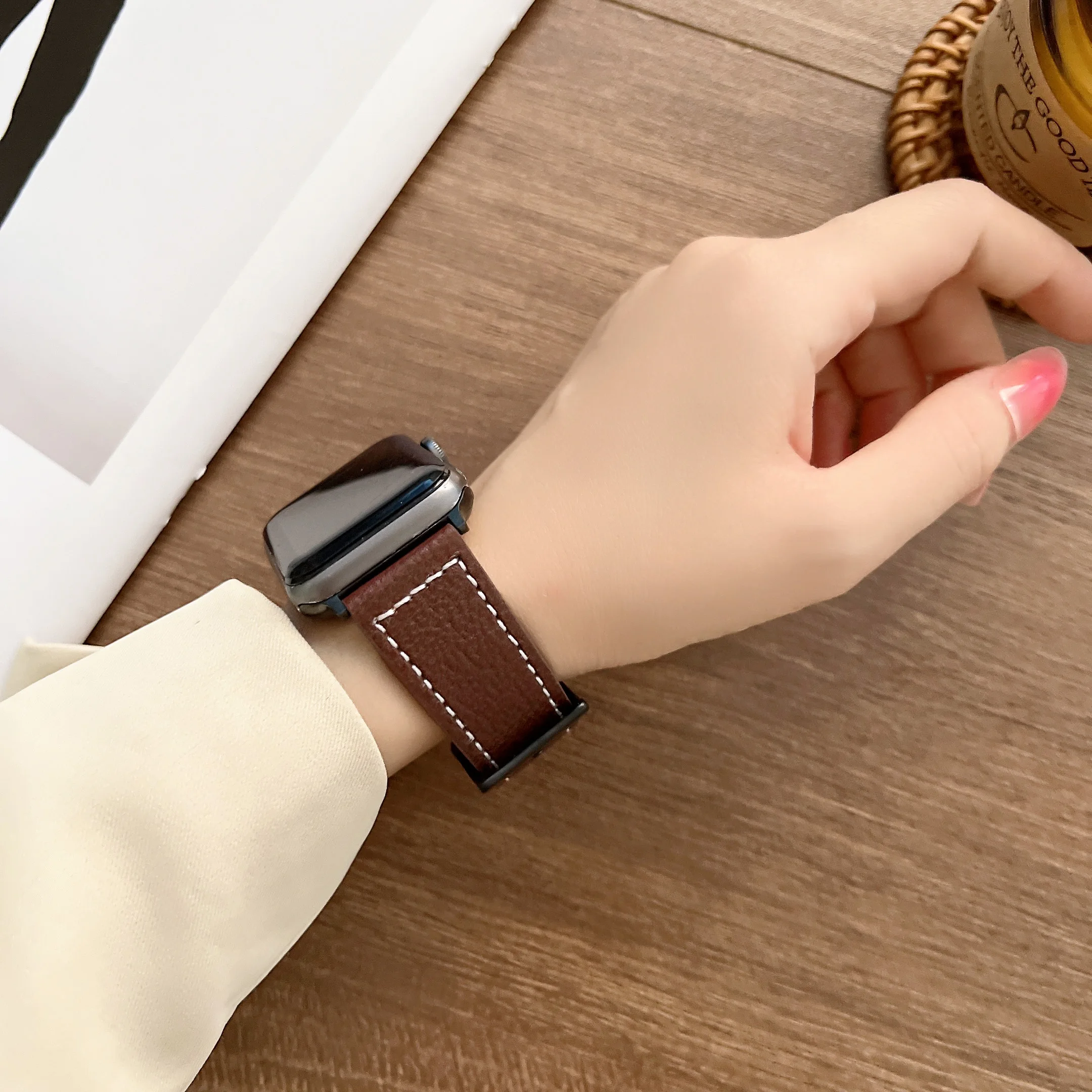 Cinturino in vera pelle per Apple watch Ultra 8 7 49mm 45mm 41mm 6 5 4 SE 44mm 40mracelet Wristband per iwatch 3 42mm 38mm Belt