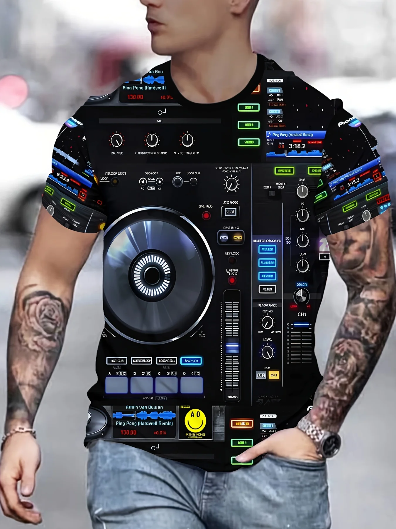 

Men's 3D Printed Graphic T-Shirt , Comfortable Polyester Short Sleeve Tee for Summer Outdoor Wear。