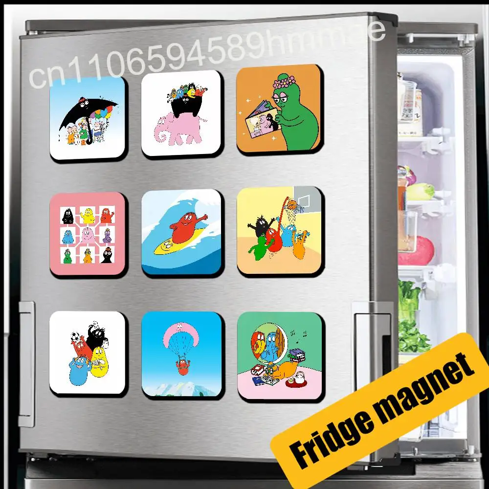 

For Cartoon B-Barbapapa Funny Fridge Magnets Freezer Refrigerator Kitchen Metal Cabinet Magnetic Card Case