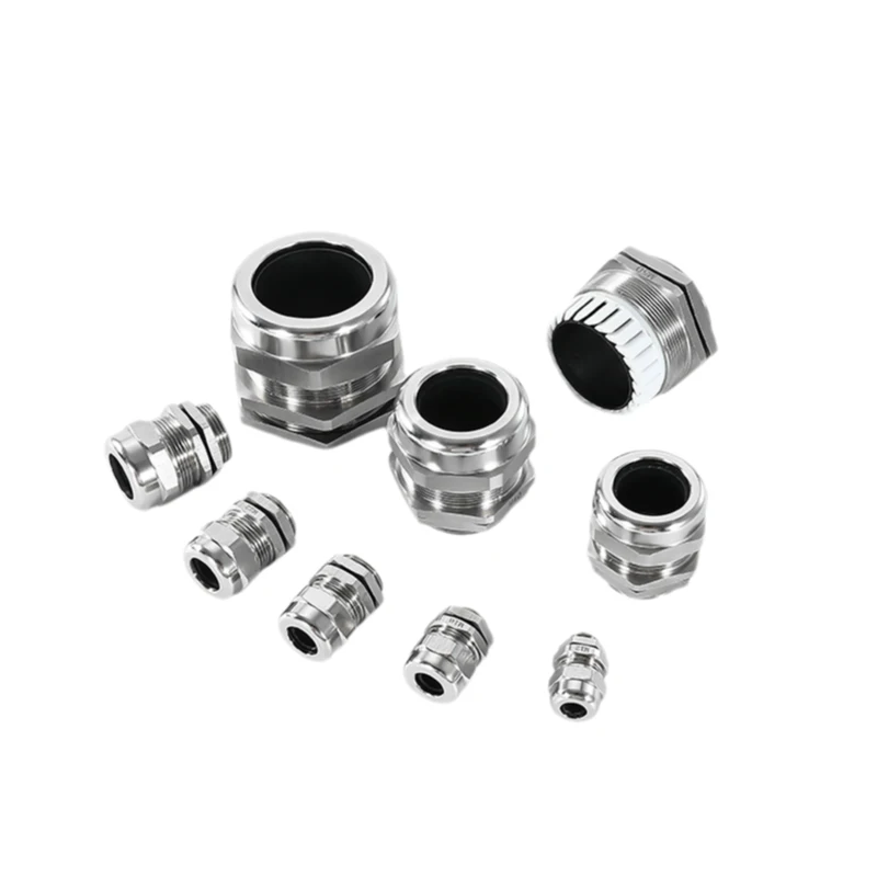 

5PCS Waterproof Cable Gland 304 Stainless Steel Glands IP68 M6*1 M12*1.5 Cable Fitting M18*1.5 M20*1.5 Cable Fixing Seal Fitting