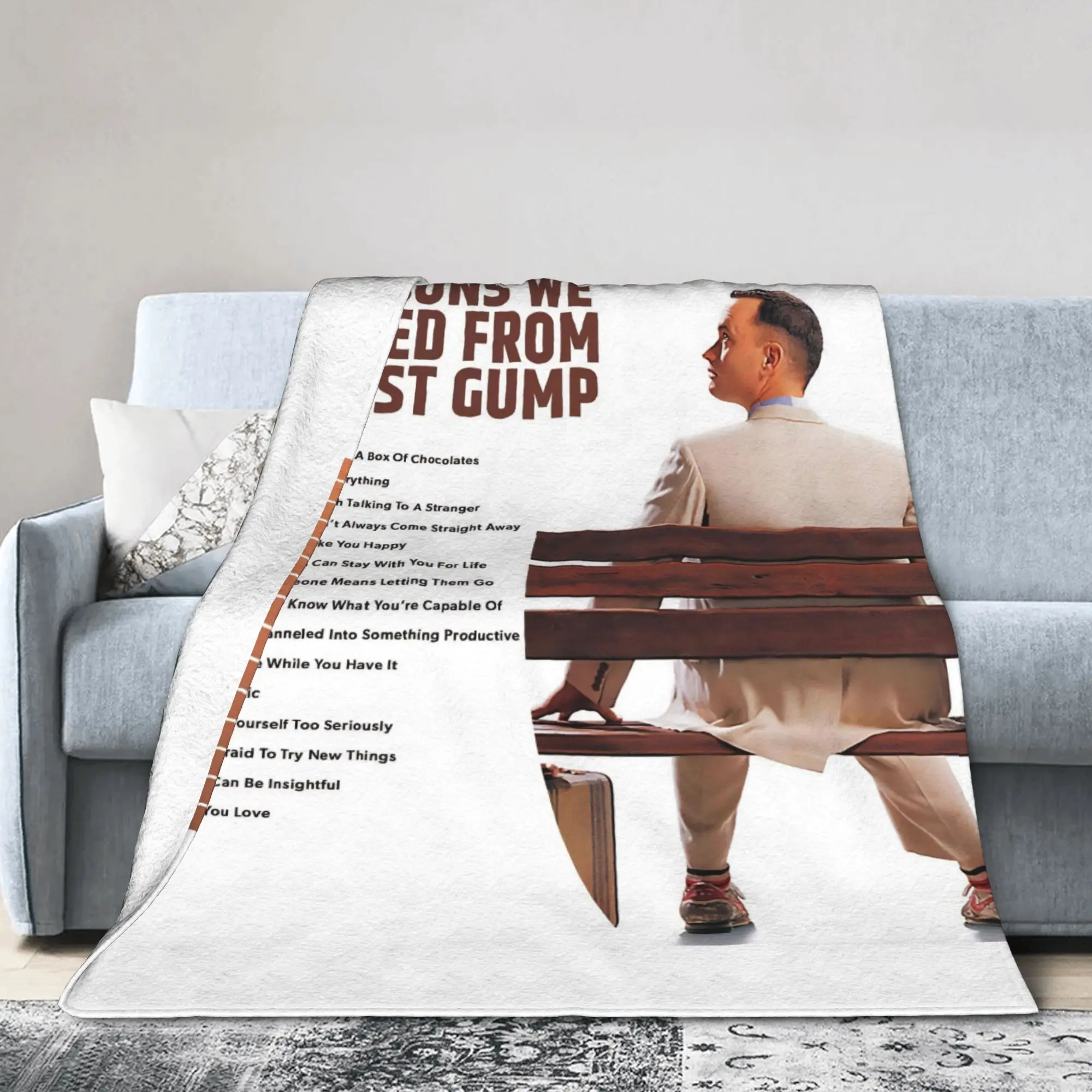 

Вязаное одеяло Форрест Гамп для бега, классический постер с фильмом, шерстяные одеяла, мягкое теплое покрывало с принтом дивана, многофункциональное