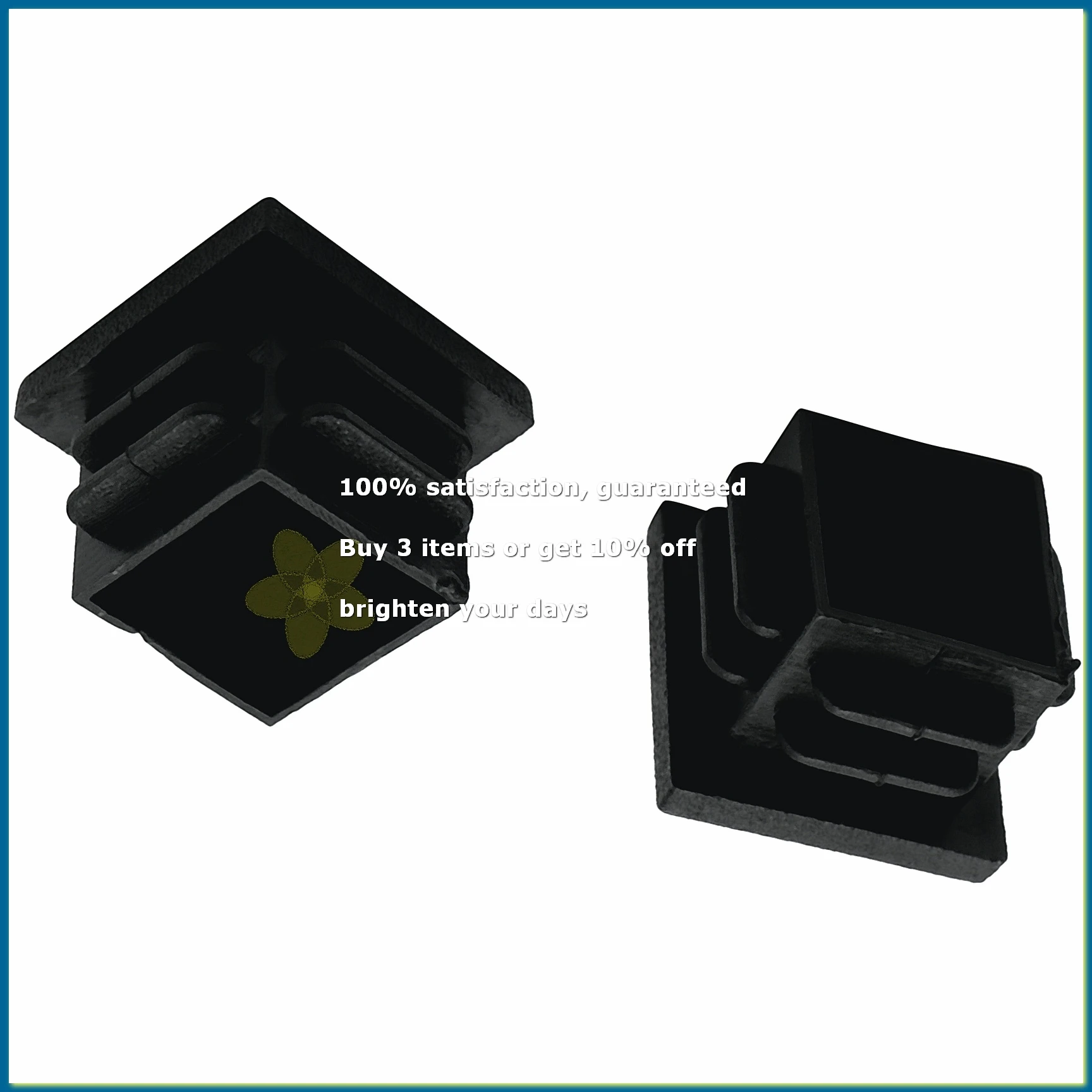 12 Pcs 19mm x 19mm Plastic Square Tube End Blanking Caps Insert