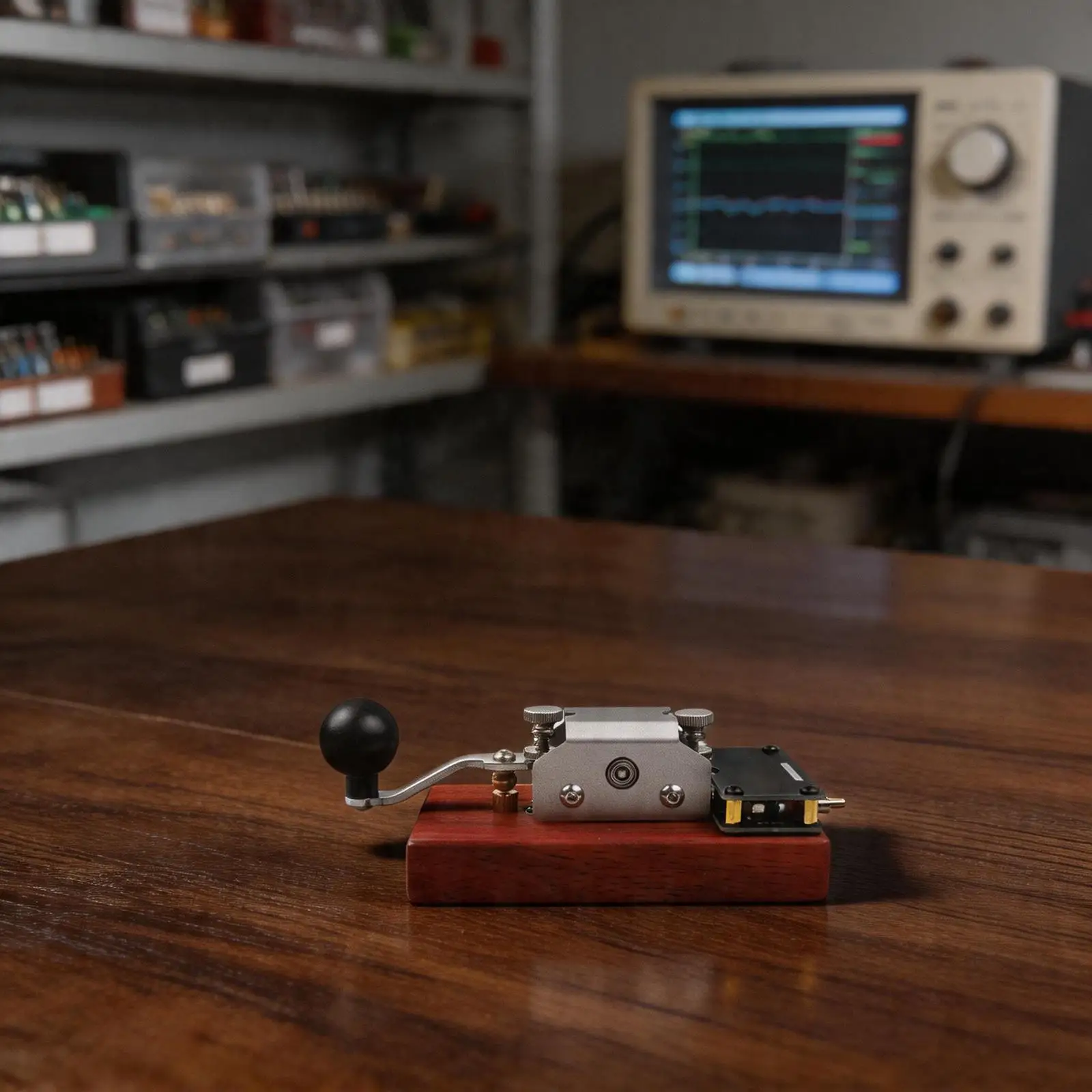Manual Telegraph Key Rosewood Base With Sound Light Simulation For For For Morse Code Learning And Radio Station CW Training Too