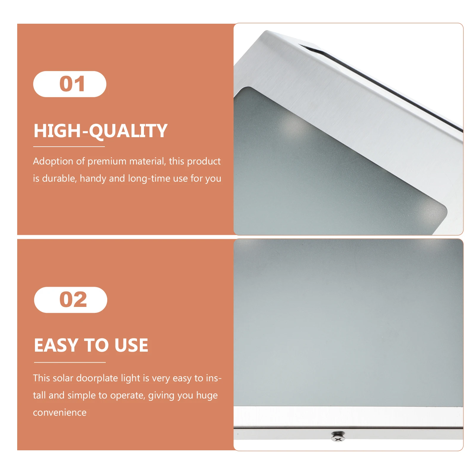 Solar Doorplate Light Waterproof LED Acrylic Address Numbers Number Solar Lamp Smart Saving Durable