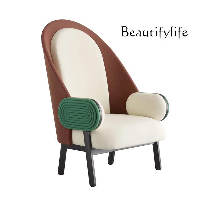 

Скандинавский Простой Модный стул с высокой спинкой для отеля виллы контрастных цветов одноместный диван стул для отдыха