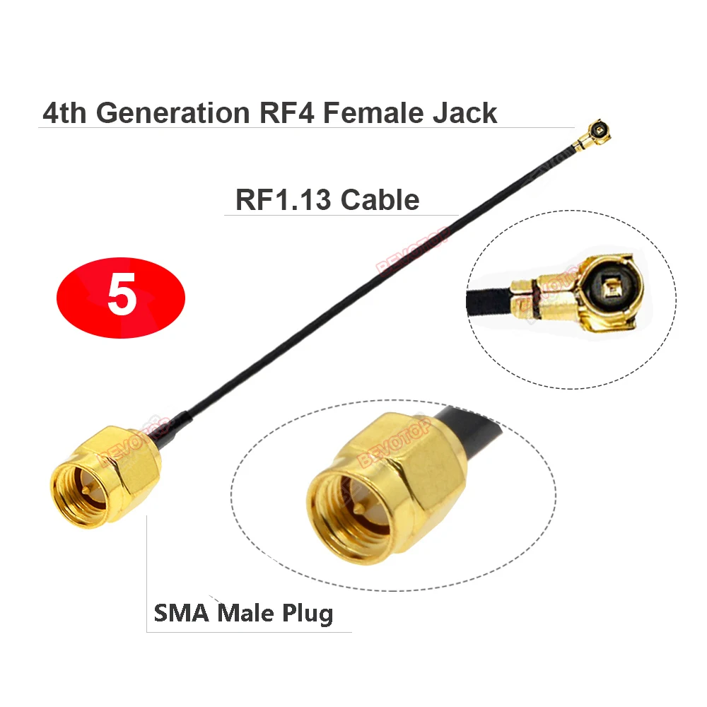 2 SZTUK/lot Kabel SMA do IPX 4. generacji RF4 MHF4 Złącze żeńskie do SMA męskie / żeńskie RF1.13 Pigtail Zworka antenowa WIFI — zdjęcie 6