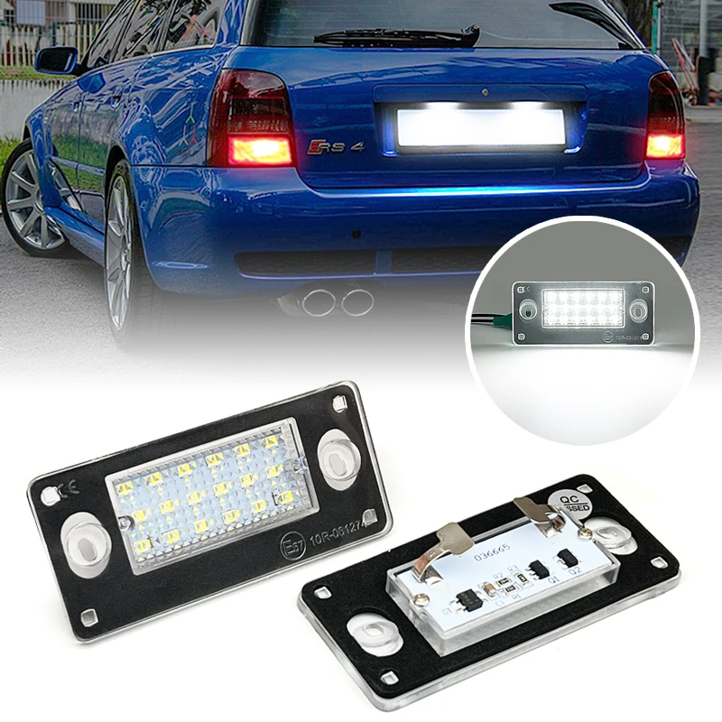 

2 шт. белый светодиодный светильник номерного знака для Audi A3 S3 8L LCI A4 S4 Avant B5 лампа номерного знака