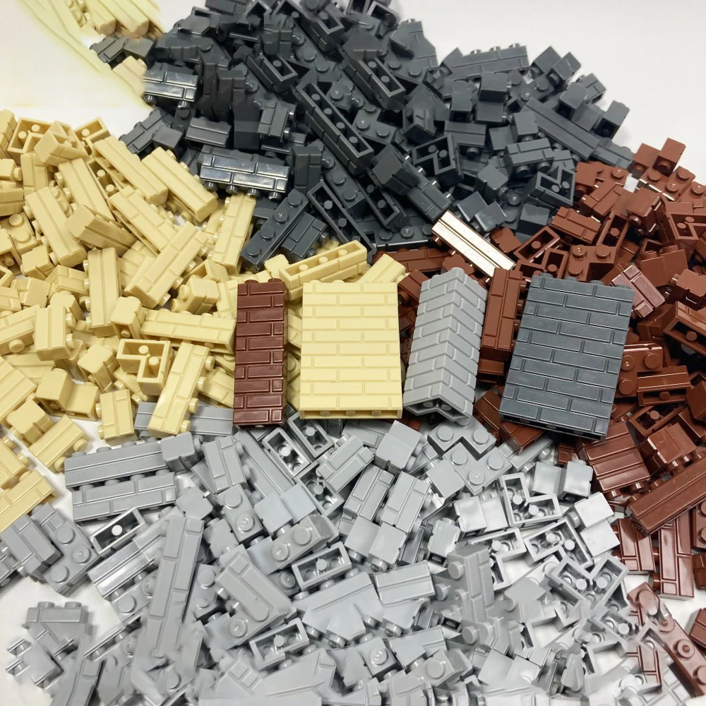 120 SZT. Losowe Paskowane Klocki MOC Zabawki Konstrukcyjne Pałac Zamek Kreatywne Figurki Wojskowe Miasto Dom Ściana Części DIY