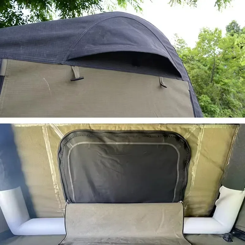 Factory Direct Wholesale OEM/ODM 3 Person Portable Waterproof Sunproof Outdoor Camping Inflatable Roof Top Tent