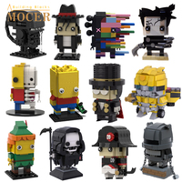 MOCER Ideas Anime Figures Brickheadz Skeleton Man MJ Alien Edward Kaws Einstein Sets Building Blocks Toys For Children Gift